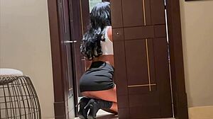 Latina Brunette Perfect Body Miniskirt Gym Wild Fuck