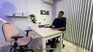 brunette's big ass shakes after rough interview sex