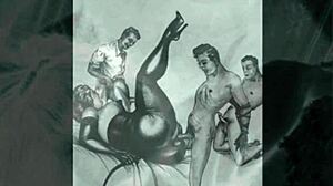 Vintage Erotic Art Showcasing Antique Hairy Beavers in Retro Style