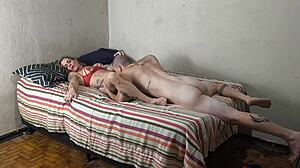 Naughty stepmom bares wet pussy for bareback pounding from eager stepson