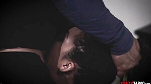 imagine a masked stud forcing his monster cock down melissa moore's throat before pounding her tight pussy