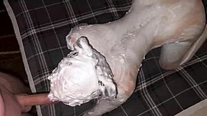 Foamy huge soapy ass takes monster cock pov rough creampie tight pussy