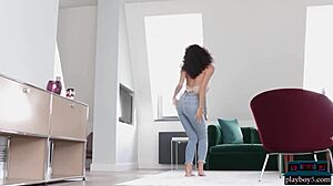 petite asian teen model layla balan poses solo in softcore curls