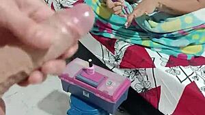 watching her do nails while i stroke myself close up