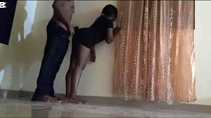 fat cuban maid with big ass gets quickie anal fuck at home