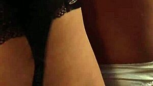 naughty lesbian slave bound tight takes mistress's big strapon deep in pussy