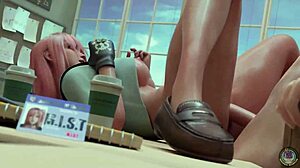 honoka the hot slut bends over for doggystyle ass pounding