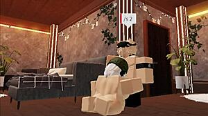 Cute blonde boy sucks soldier girl's cock for creampie finish