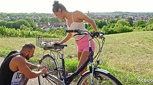 skinny german latina teen christy ley risks outdoor fuck with stranger