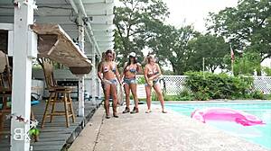 trailer trash pool bash turns into a free-for-all fuckfest