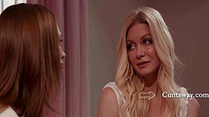 Stressed stepmom seduces and fucks horny stepdaughter before college squirting