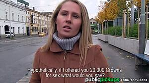 Euro Blonde Picked Up Street for Public Deepthroat