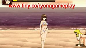 Pretty Bikini Anime Girl Gangbanged by Dozens of Men in BT Island Hentai Game Gameplay