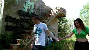 we spot this cute french blonde babe and hunt a quick spot to fuck her skinny body rough