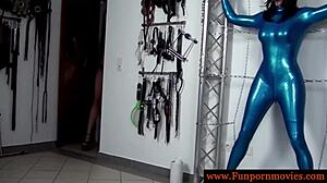 Bizarre fetish latex lesbians play with leather toys high definition