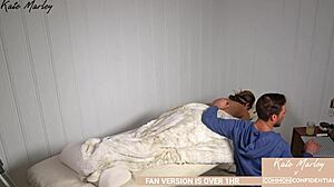 Blindfolded Kate Marley Fingers Clit in Erotic Nuru Massage Orgasm Recreate