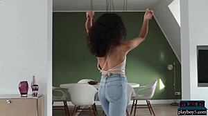 petite asian teen model layla balan poses solo in softcore curls