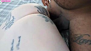 blonde brazilian wife in lingerie gets rough interracial bedroom fuck from santa claus