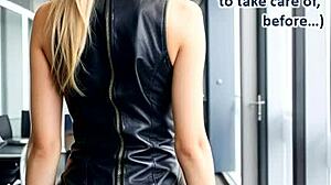 Midlife Crisis Office Secretary Bukkake Facial in Leather Boots JOI Orgy