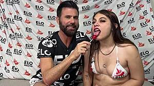 Valentina Alva's big ass spanks banana. Ready for spicier young latina action?