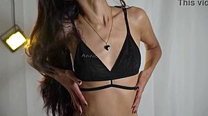 skinny colombian dances kinky on bed flashing tattooed ass!