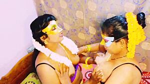 dirty indian aunty seduces daughter-in-law with hot saree lesbian talk