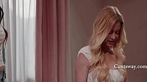 Stressed stepmom seduces and fucks horny stepdaughter before college squirting