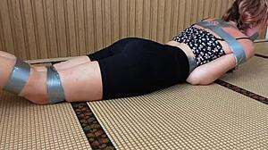 damn this redhead's cute feet while she's duct taped and moaning in pov