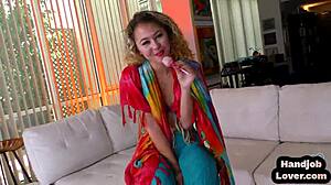 i love stroking this petite teen's hard cock while she moans dirty in my ear