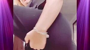 booty shakes wild in boyfriend's clothes domination style!