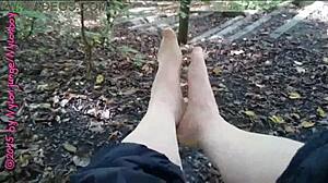 wanna join my little nylon walk flashing pantyhose in the forest?