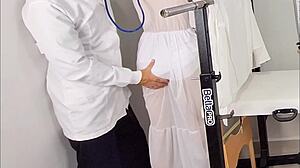 my blindfolded bride cums hard for the gyno doc...