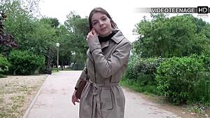 lovely french 18yo sandy spreads tight pussy in casting interview with dildo toys