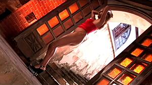 Blonde milf slut pounds her man in heels hard