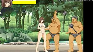 Pretty Bikini Anime Girl Gangbanged by Dozens of Men in BT Island Hentai Game Gameplay