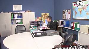 German Student Fucks Teacher in Office