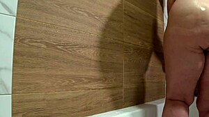 plump mature wife showers as bathroom cam catches her big ass jiggle!