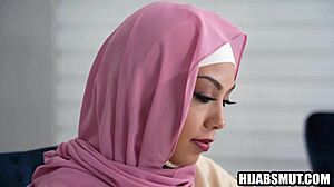 Muslim teen dives into cock sucking