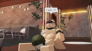 Cute blonde boy sucks soldier girl's cock for creampie finish