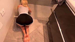 i spy on the sexy maid scrubbing the shower, dreaming of bending her over for wet doggystyle pounding