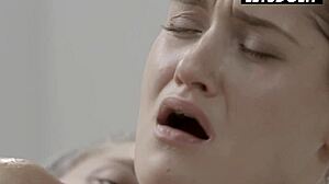 Tiffany Tatum oils body then takes deep pounding