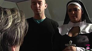 Sisters, our wet nun pussies need big cocks now to cast out these demons for good.