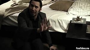 Rich pervert eyes babysitter teen's tight pussy. She ready to spread?