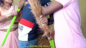 Indian stepmom and teen boy caught in quick dirty talk missionary pussy fuck Hindi style