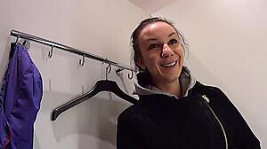 Broke mall teens trade cute outdoor masturbation for shop clothes and cash?