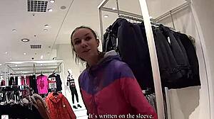 Broke mall teens trade cute outdoor masturbation for shop clothes and cash?