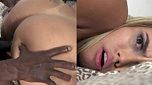 black stepdad bends me over with huge cock while everyone's out