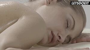 Tiffany Tatum oils body then takes deep pounding