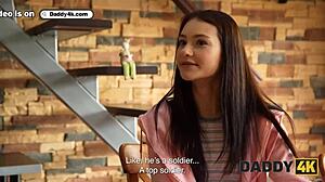 caught my son's girlfriend on the sofa, now daddy's servicing her tight body.