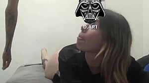 Massaging stepsister's pussy and ass bareback leads to raw orgasm